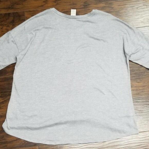 Terra Sky Shirt Plus Size 1x Gray Long stretch short sleeve high low - Picture 2 of 5